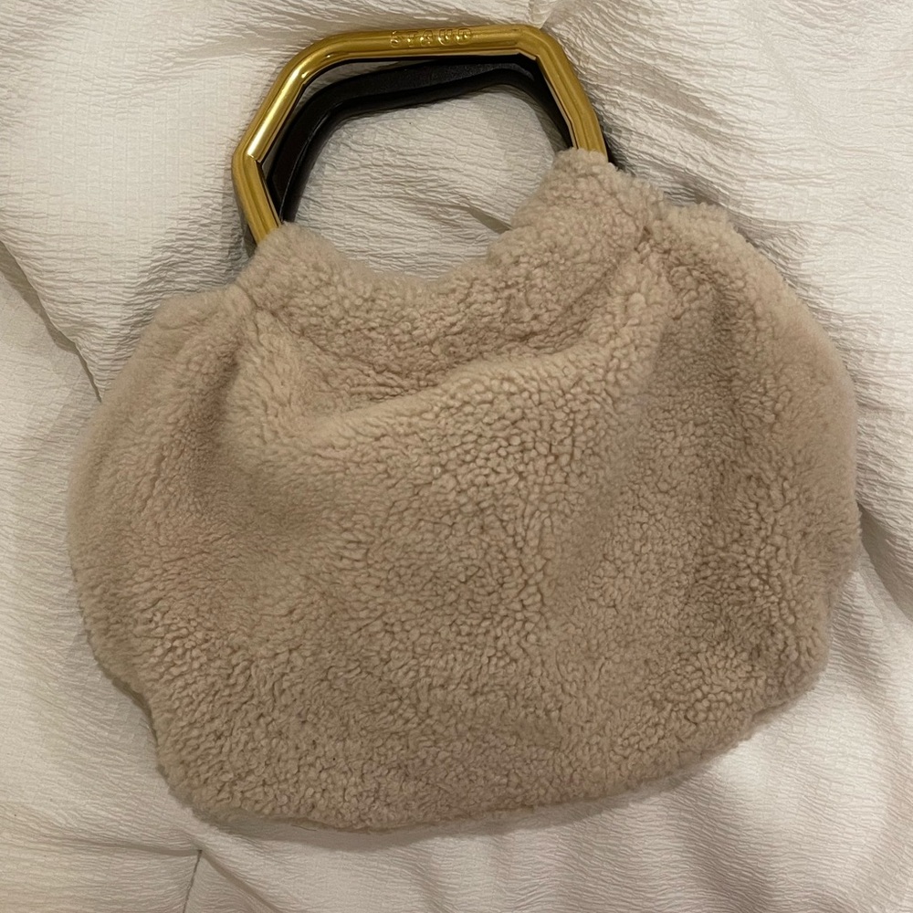 Staud Camille Shearling Bag